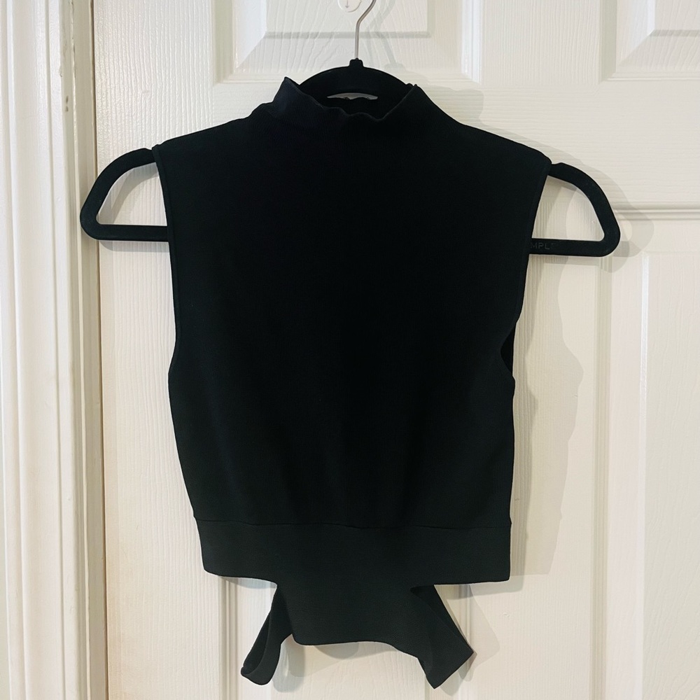 LAST CHANCE ✨ NWT Zara fine rib knit mock neck tank with cut outs